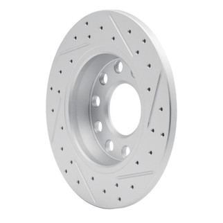R1 00-08 Audi A4 Quattro Rear Left Drilled & Slotted Geo-Carbon Rotor