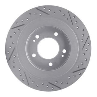 R1 17-23 Hyundai Kona Ev Rear Right Drilled & Slotted Geo-Carbon Rotor
