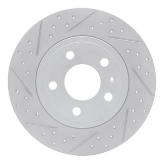 R1 00-09 Audi A4 (Mexico) Rear Left Drilled & Slotted Geo-Carbon Rotor