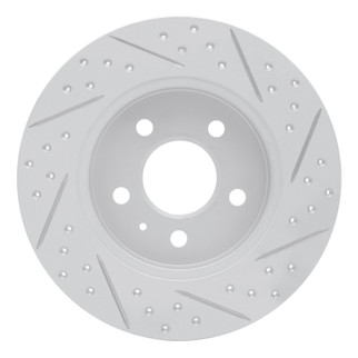 R1 00-09 Audi A4 (Mexico) Rear Left Drilled & Slotted Geo-Carbon Rotor