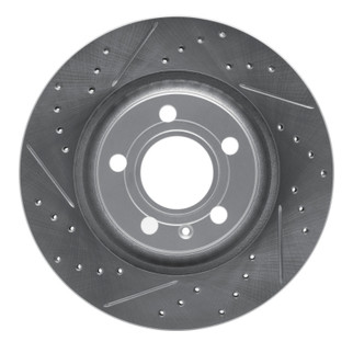 R1 04-09 Audi S4 Rear Left Drilled & Slotted Geo-Carbon Rotor