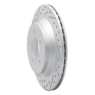 R1 94-04 Ford Mustang Rear Left Drilled & Slotted Geo-Carbon Rotor