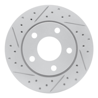 R1 00-02 Audi S4 Rear Left Drilled & Slotted Geo-Carbon Rotor