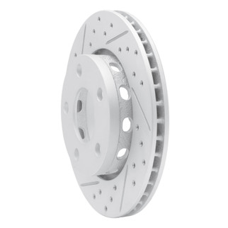R1 00-02 Audi S4 Rear Left Drilled & Slotted Geo-Carbon Rotor