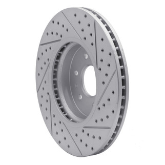 R1 09-10 Kia Borrego Front Left Drilled & Slotted Geo-Carbon Rotor