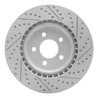 R1 94-04 Ford Mustang Front Left Drilled & Slotted Geo-Carbon Rotor