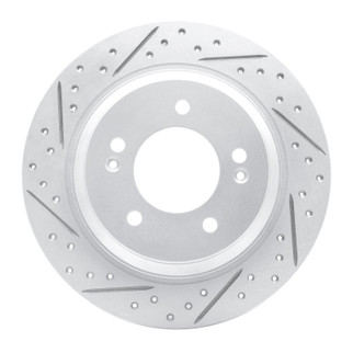 R1 13-26 Hyundai Azera Rear Left Drilled & Slotted Geo-Carbon Rotor