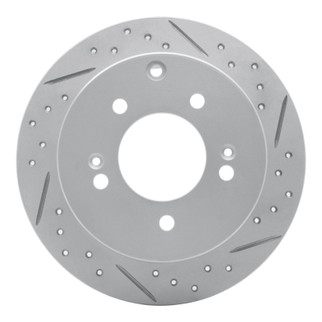 R1 10-13 Kia Soul Rear Right Drilled & Slotted Geo-Carbon Rotor