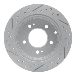 R1 10-13 Kia Soul Rear Right Drilled & Slotted Geo-Carbon Rotor