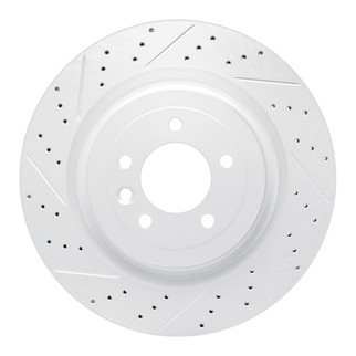 R1 13-25 Land Rover Defender 110 Rear Left Drilled & Slotted Geo-Carbon Rotor