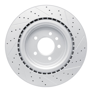 R1 13-25 Land Rover Defender 110 Rear Left Drilled & Slotted Geo-Carbon Rotor