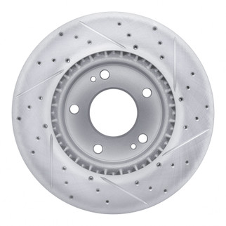 R1 10-13 Kia Forte Front Left Drilled & Slotted Geo-Carbon Rotor