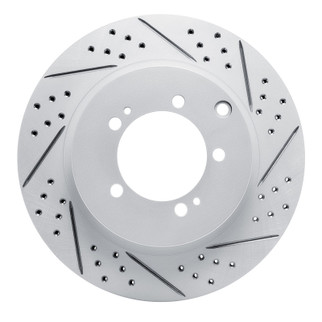 R1 03-06 Mitsubishi Lancer Rear Right Drilled & Slotted Geo-Carbon Rotor