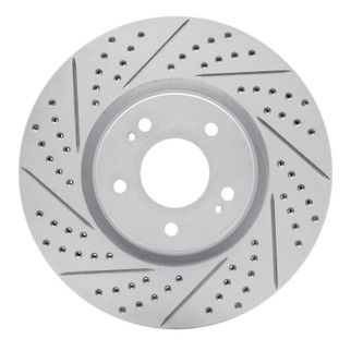 R1 03-06 Mitsubishi Lancer Front Left Drilled & Slotted Geo-Carbon Rotor