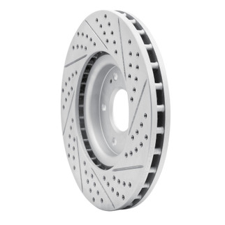 R1 03-06 Mitsubishi Lancer Front Left Drilled & Slotted Geo-Carbon Rotor