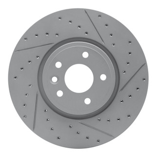 R1 17-19 Jaguar Xe Front Right Drilled & Slotted Geo-Carbon Rotor