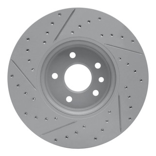 R1 17-19 Jaguar Xe Front Right Drilled & Slotted Geo-Carbon Rotor