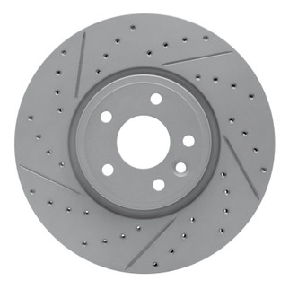 R1 17-19 Jaguar Xe Front Left Drilled & Slotted Geo-Carbon Rotor