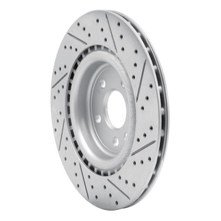 R1 17-20 Jaguar Xe Rear Left Drilled & Slotted Geo-Carbon Rotor