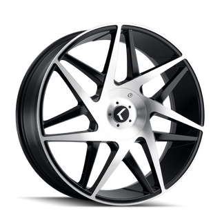 Kraze KR192 Phase 22x8.5 / 5x115/120 BP / 38mm Offset / 74.1mm Hub Gloss Black Machined Wheel