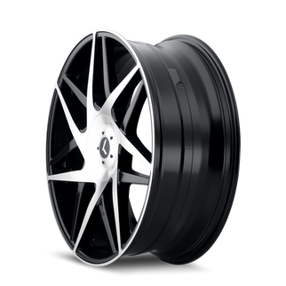 Kraze KR192 Phase 22x8.5 / 5x115/120 BP / 38mm Offset / 74.1mm Hub Gloss Black Machined Wheel