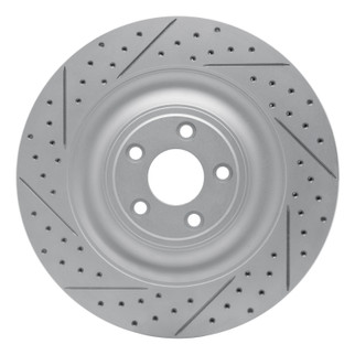 R1 10-24 Jaguar F-Type Rear Left Drilled & Slotted Geo-Carbon Rotor