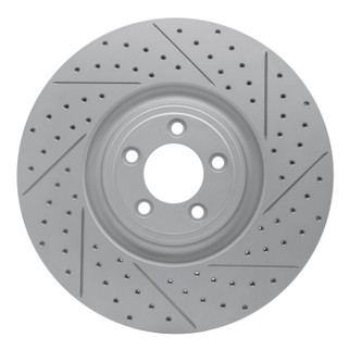 R1 10-24 Jaguar F-Type Front Right Drilled & Slotted Geo-Carbon Rotor