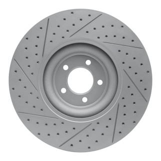 R1 10-24 Jaguar F-Type Front Right Drilled & Slotted Geo-Carbon Rotor