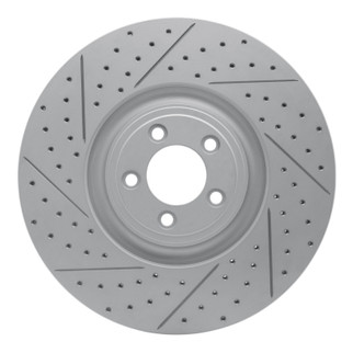 R1 10-24 Jaguar Xj Front Left Drilled & Slotted Geo-Carbon Rotor