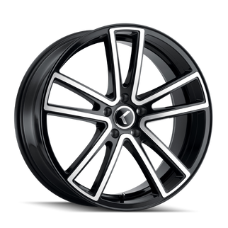 Kraze KR190 Lusso 22x8.5 / 5x112 BP / 38mm Offset / 66.56mm Hub Gloss Black Machined Wheel