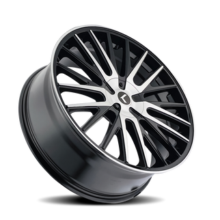 Kraze KR185 Double Down 22x8.5 / 5x114.3/120 BP / 38mm Offset / 73mm Hub Gloss Black Machined Wheel
