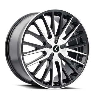 Kraze KR185 Double Down 22x8.5 / 5x112/114.3 BP / 38mm Offset / 73mm Hub Gloss Black Machined Wheel
