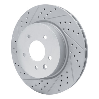 R1 00-06 Jaguar Xjr Rear Left Drilled & Slotted Geo-Carbon Rotor