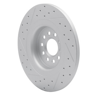 R1 03-05 Jaguar S-Type Rear Right Drilled & Slotted Geo-Carbon Rotor