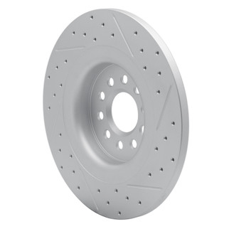 R1 03-05 Jaguar Super V8 Rear Left Drilled & Slotted Geo-Carbon Rotor