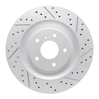R1 19-25 Infiniti Qx55 Front Right Drilled & Slotted Geo-Carbon Rotor