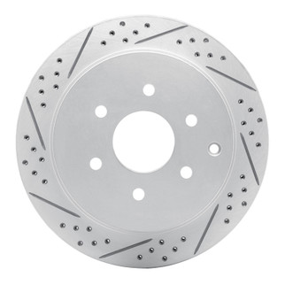 R1 10-24 Infiniti Qx80 Rear Left Drilled & Slotted Geo-Carbon Rotor