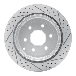 R1 10-24 Infiniti Qx80 Rear Left Drilled & Slotted Geo-Carbon Rotor