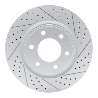 R1 07-24 Infiniti Qx56 Front Right Drilled & Slotted Geo-Carbon Rotor