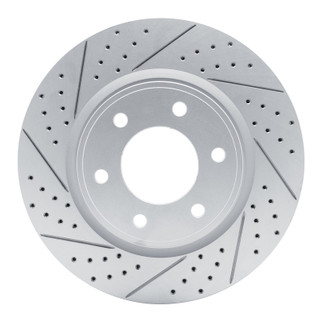 R1 07-24 Infiniti Qx80 Front Left Drilled & Slotted Geo-Carbon Rotor
