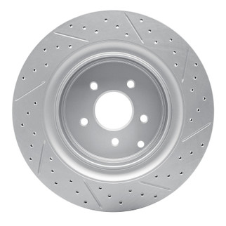 R1 09-24 Infiniti M56 Rear Left Drilled & Slotted Geo-Carbon Rotor
