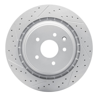 R1 08-25 Infiniti G37 Rear Right Drilled & Slotted Geo-Carbon Rotor