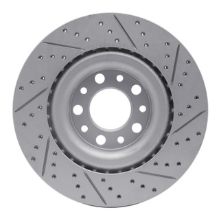 R1 17-25 Alfa Romeo Stelvio Rear Left Drilled & Slotted Geo-Carbon Rotor