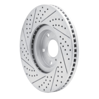R1 07-15 Infiniti G35 Front Right Drilled & Slotted Geo-Carbon Rotor