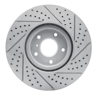 R1 07-15 Infiniti G37 Front Left Drilled & Slotted Geo-Carbon Rotor