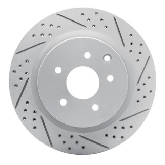 R1 03-08 Infiniti G35 Rear Right Drilled & Slotted Geo-Carbon Rotor