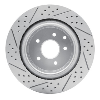 R1 03-08 Infiniti G35 Rear Right Drilled & Slotted Geo-Carbon Rotor