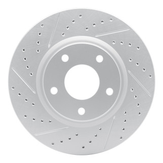 R1 03-05 Infiniti G35 Front Left Drilled & Slotted Geo-Carbon Rotor