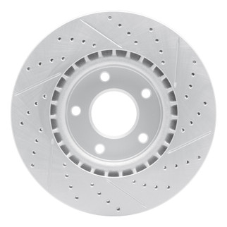 R1 03-05 Infiniti G35 Front Left Drilled & Slotted Geo-Carbon Rotor