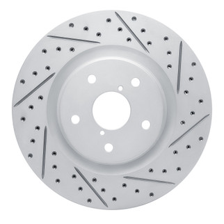 R1 20-25 Subaru Forester Front Right Drilled & Slotted Geo-Carbon Rotor